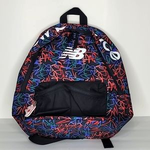 New Balance Mini Backpack Black with Multi Color Scribble Design